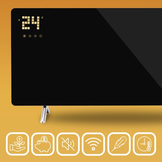 promiennik grzejnik podczerwieni szklany cronos glass pro z wifi 480w